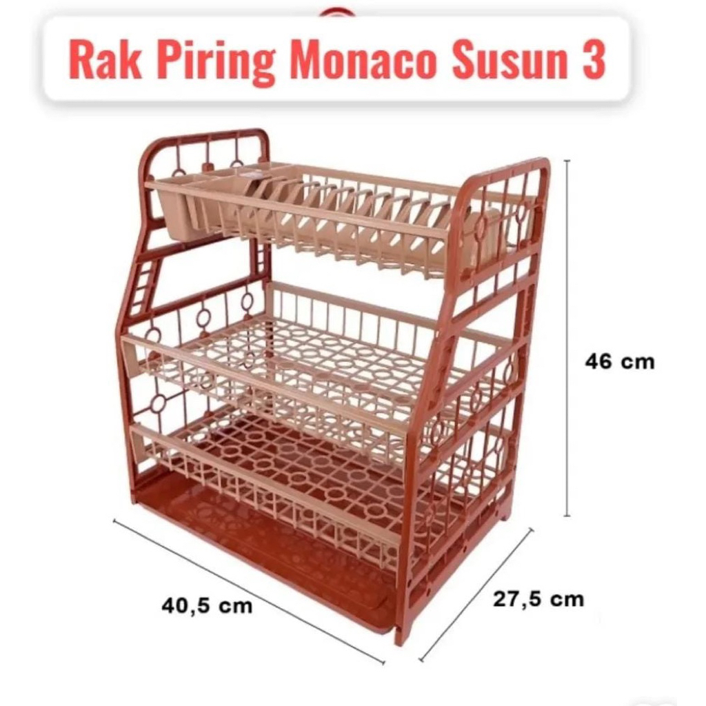 Rak Piring Monaco Susun 2/3 Plastik Tebal