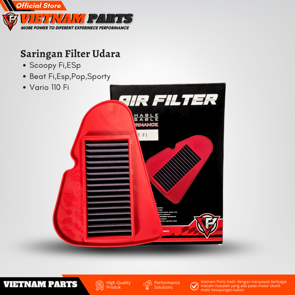 Filter Udara Hybrid Stainless Vietnam Part Beat Scoopy Vario Filter Saringan Udara Beat Fi Esp Vario