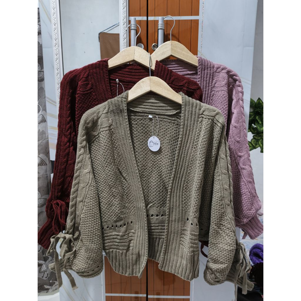 Balero Kamani Cardigan Rajut Crop Korean Style Cardigan Batwing