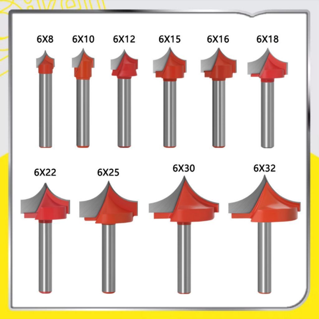 Mata Router profil kayu V Grooving Bit Shank 6mm mata Profil Kayu 8 - 32mm