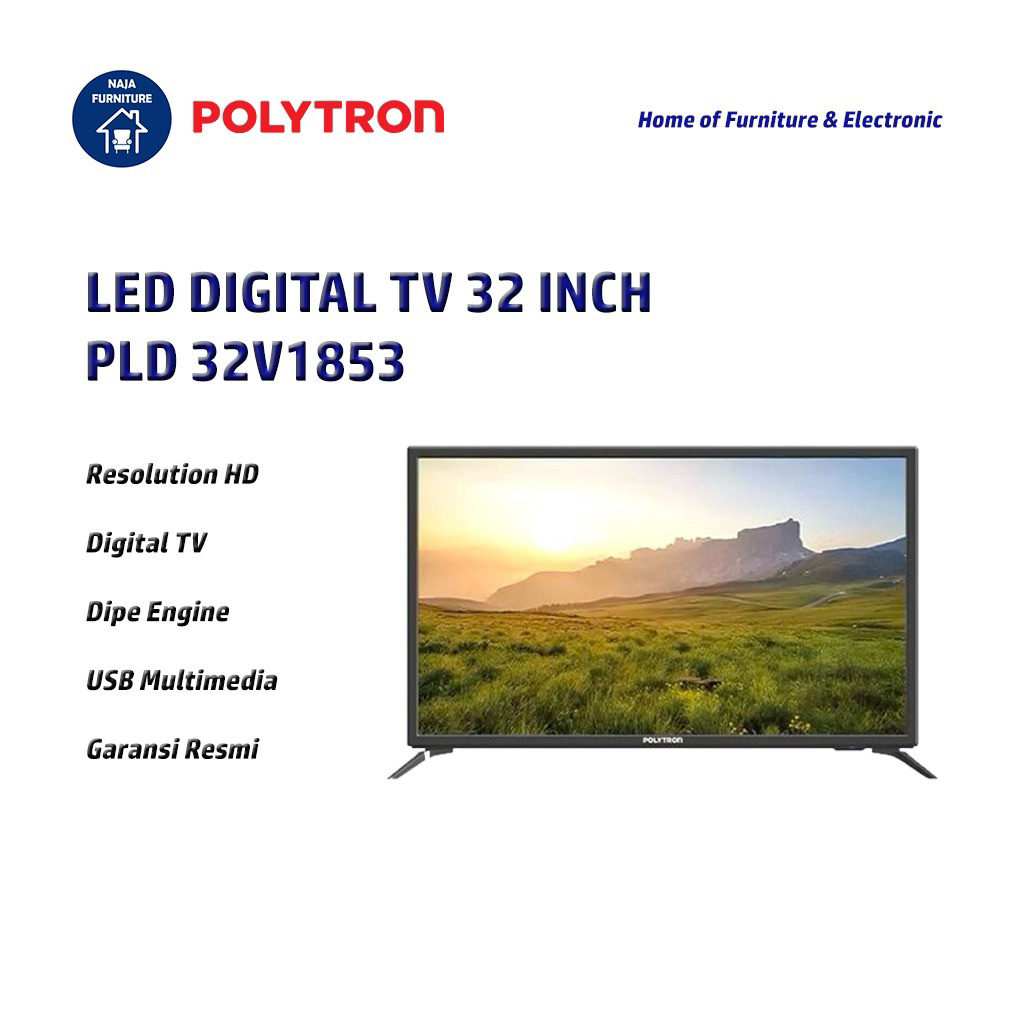 POLYTRON LED Digital TV 32 Inch PLD 32V1853 | LED TV 32 Polytron Digital | TV Polytron 32 Inch