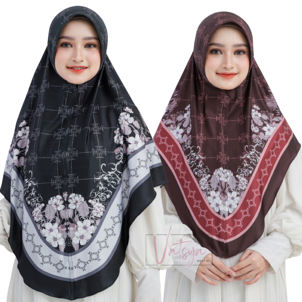 Jilbab Instan Motif Hijab Bergo Printing Jumbo & Standar Kerudung Syari