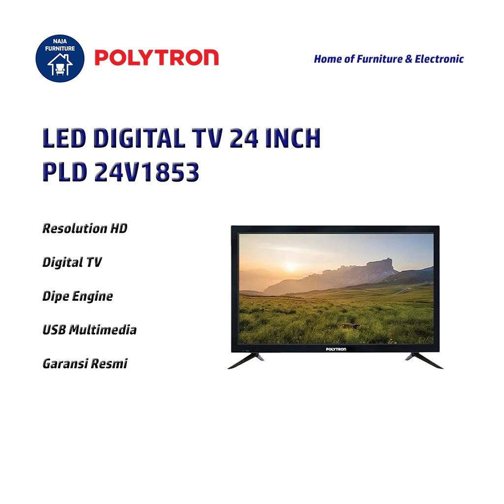 POLYTRON LED Digital TV 24 Inch PLD 24V1853 | LED TV 24 Polytron Digital | TV Polytron 24 Inch