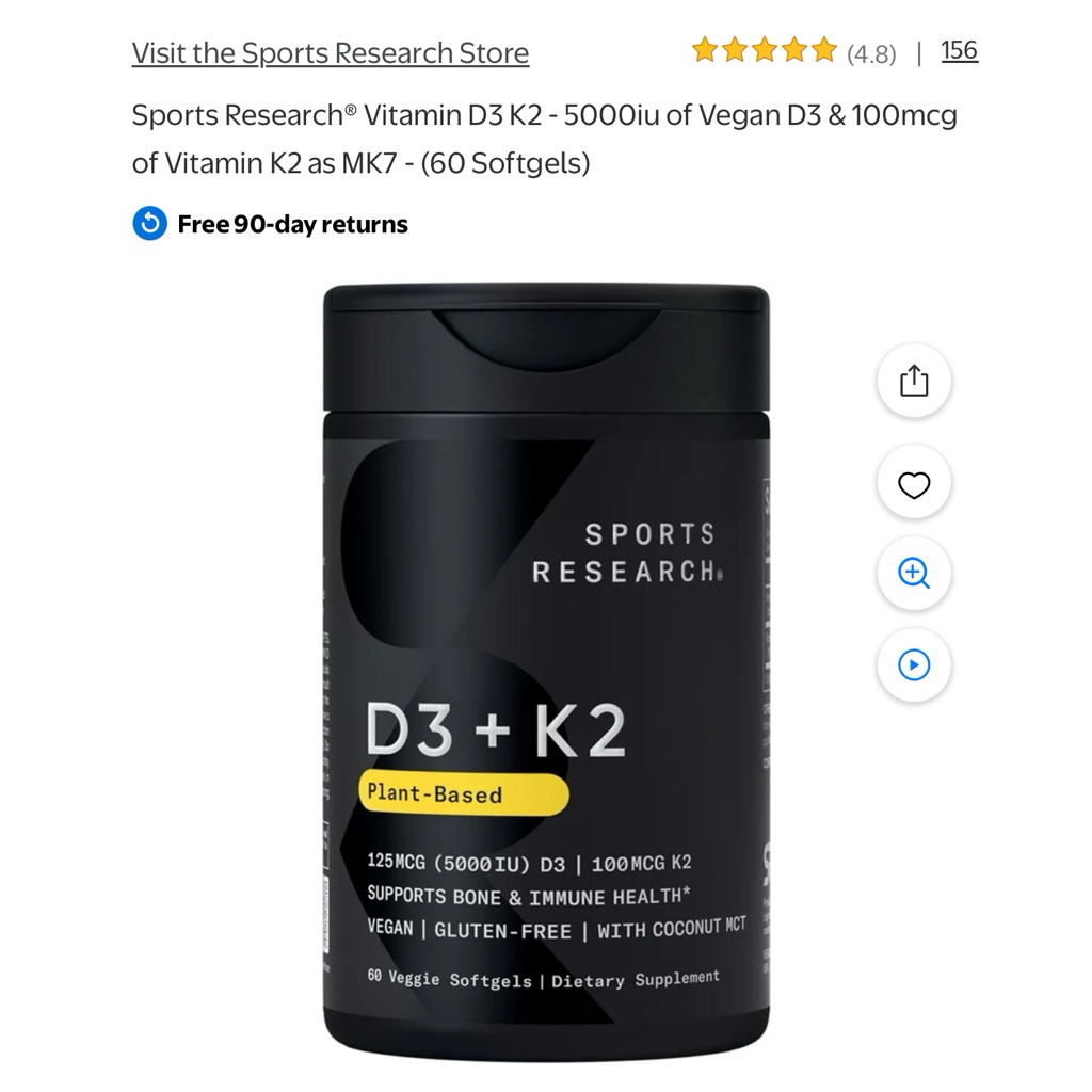 Sport Research Vitamin D3K2 5000iu