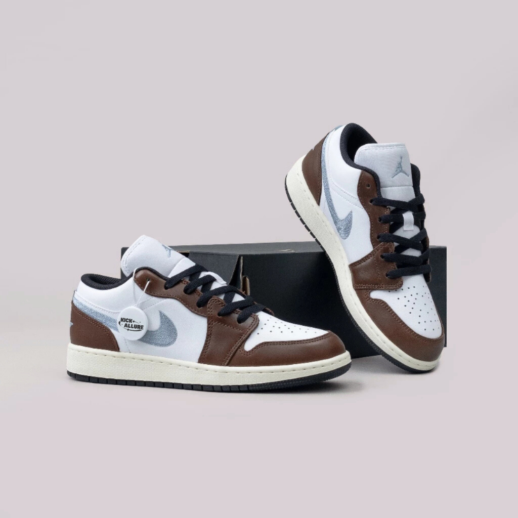 Air Jordan 1 Low Mocha Denim Swoosh