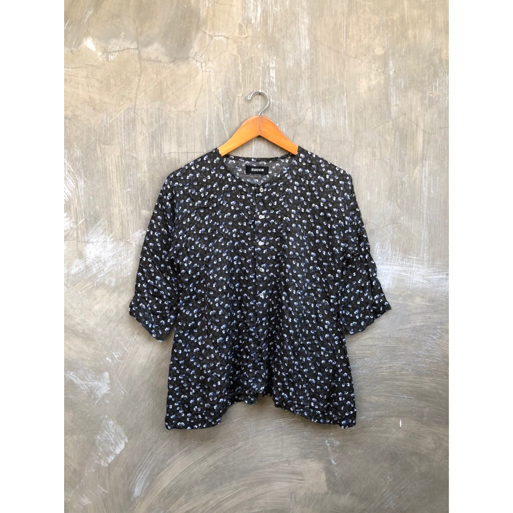 Issey Miyake Zucca Flower Pattern Blouse