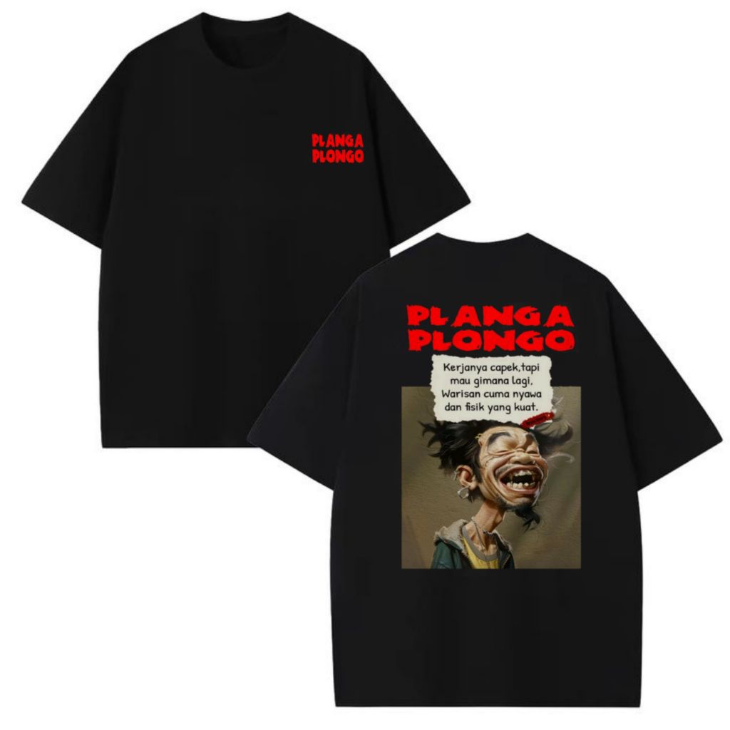 t-shirt PLANGA PLONGO distro kaos pendek hitam combat 24s pria wanita