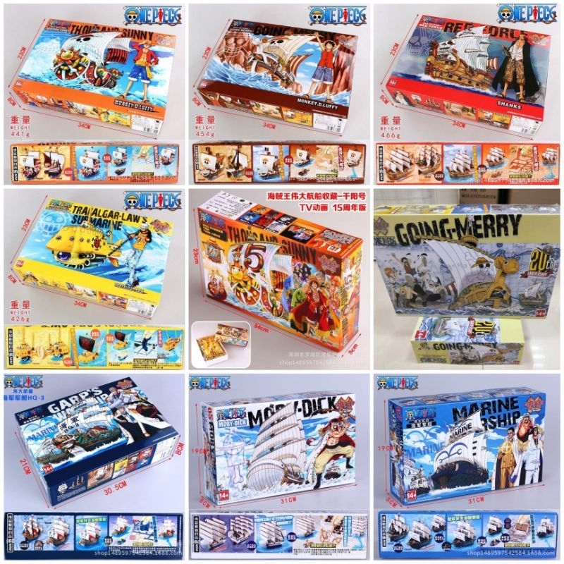 One Piece Grand ship Collection Miniatur Kapal One Piece Going Marry Thousand Sunny DIY Koleksi Paja