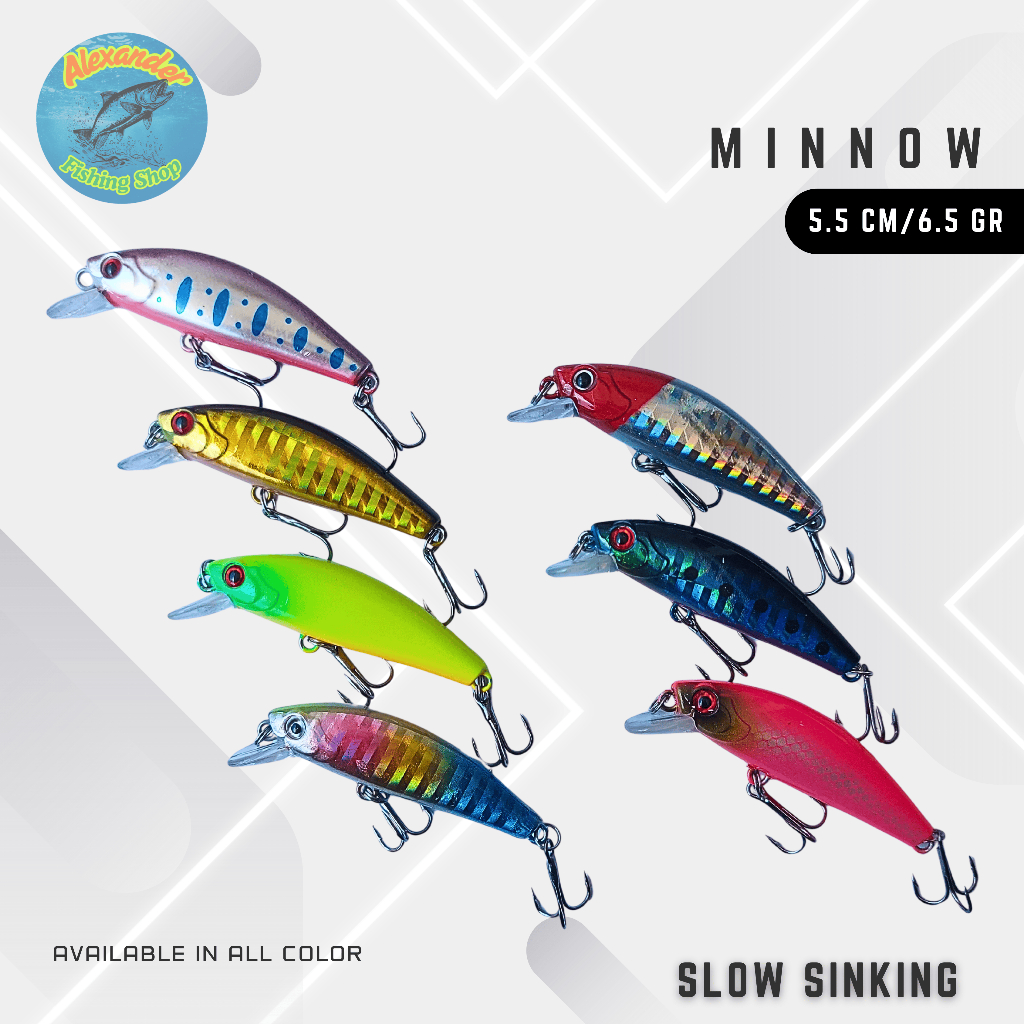Minnow 5,5cm/6,5gr | Umpan Lure Minnow Slow Sinking | Minnow Sinking | Minnow Killer | Fishing Bait