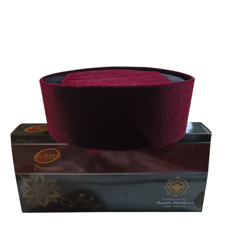 Songkok peci kopiah merah maroon tinggi 6cm, 7cm, 8cm, 9cm, 10 cm