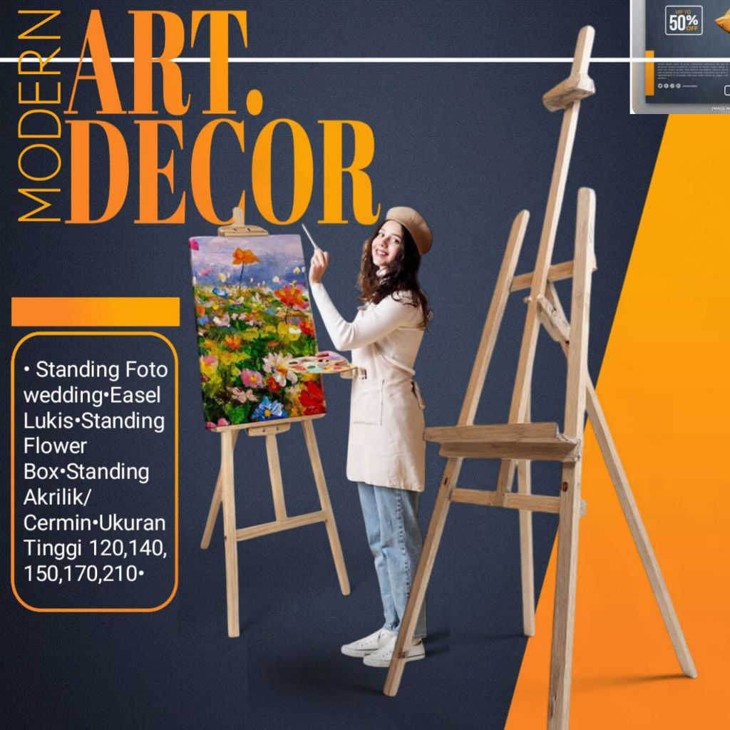EASEL LUKIS dan STANDING FOTO WEDDING (ORIGINAL)