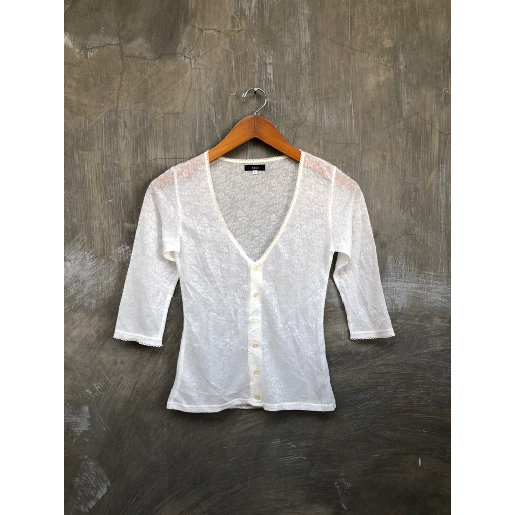 Yohji Yamamoto Ined White Cardigan