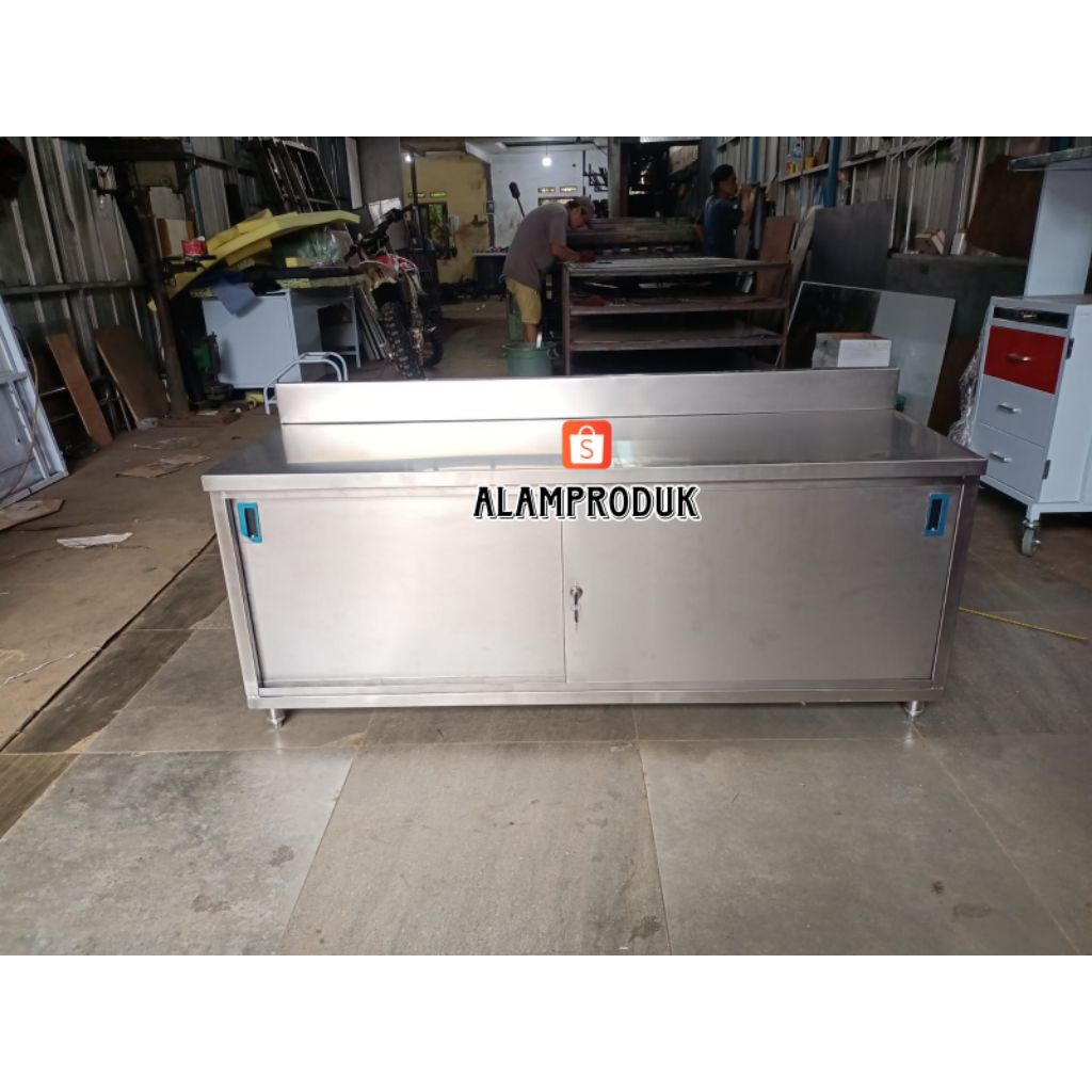 Meja cabinet stainless / meja stainless cabinet / meja restoran