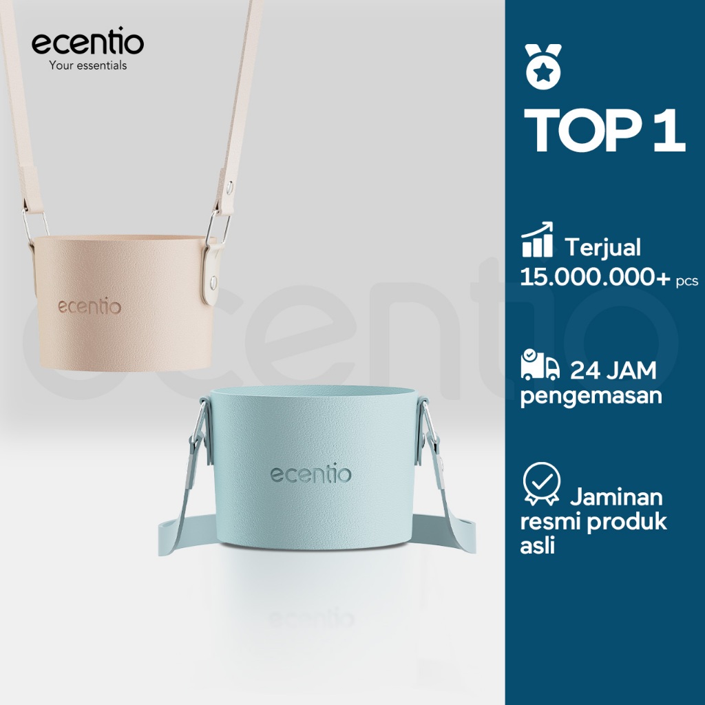 【Accessories Tumbler】ecentio Sarung Botol Minum Kulit PU  + Portable TALI Tumbler  Hanya Untuk ecent
