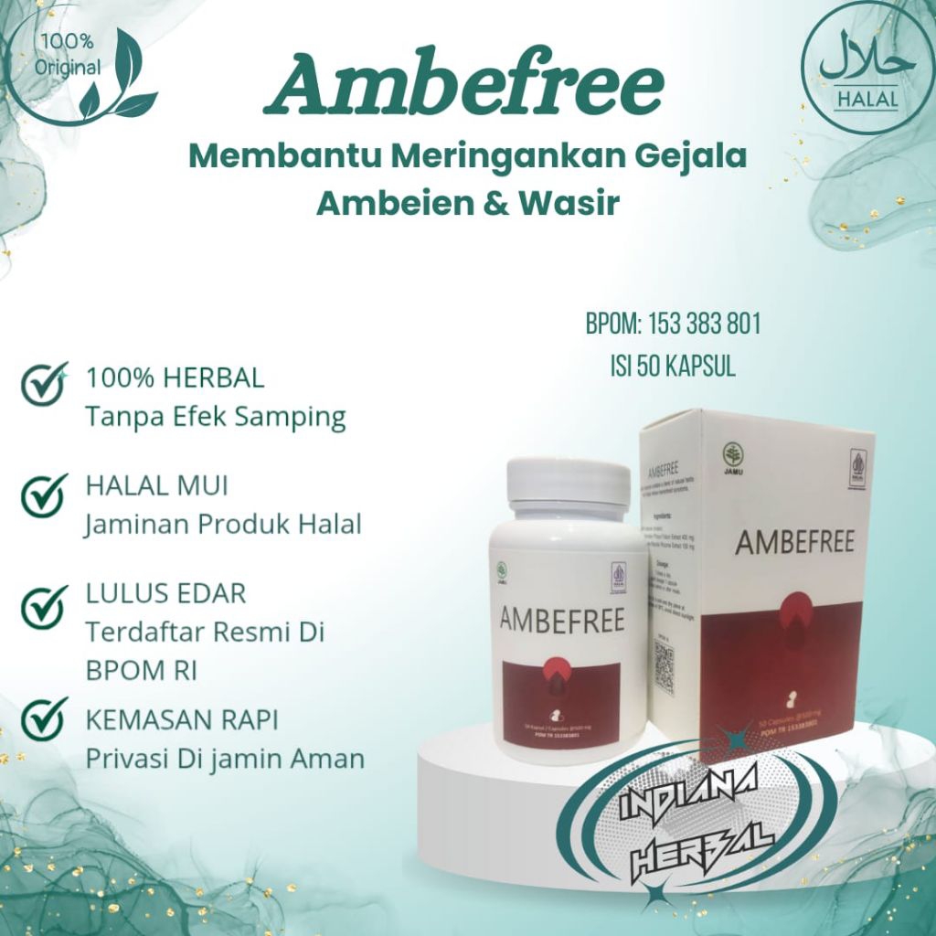 Ambefree Asli Original Obat Herbal Ambeien Wasir Ampuh Resmi BPOM.