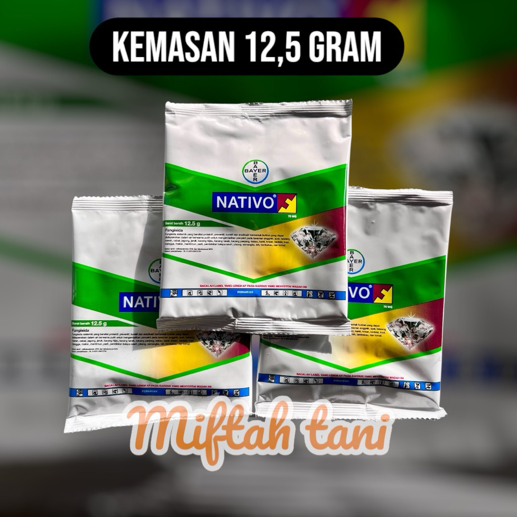 fungisida+ZPT NATIVO 12.5 gram natifo bayer bahan aktif : tebukonazol 50% + trifloksistrobin 25%