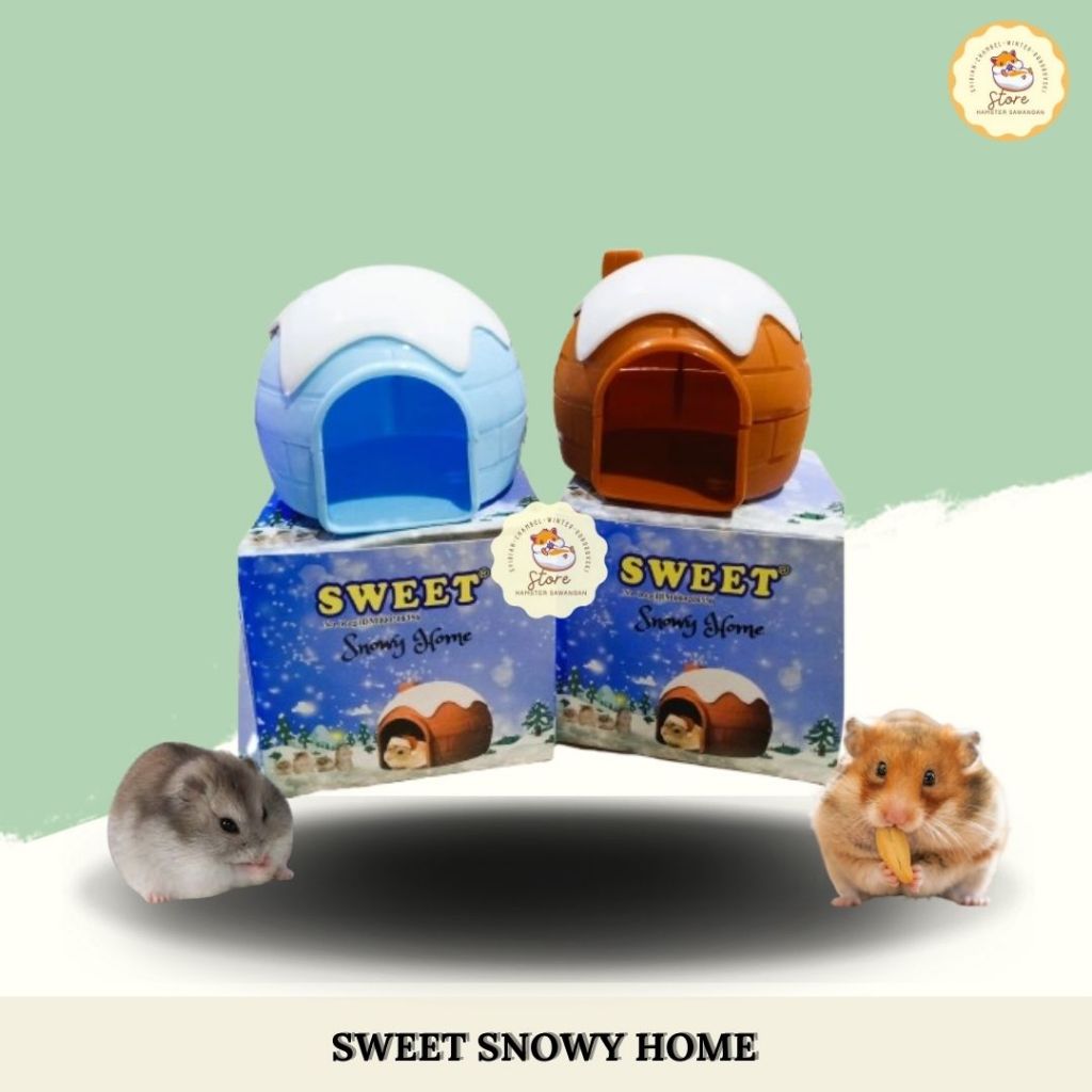 SWEET HAMSTER SNOWY HOME RUMAH HAMSTER DENGAN HIASAN ATAP SALJU