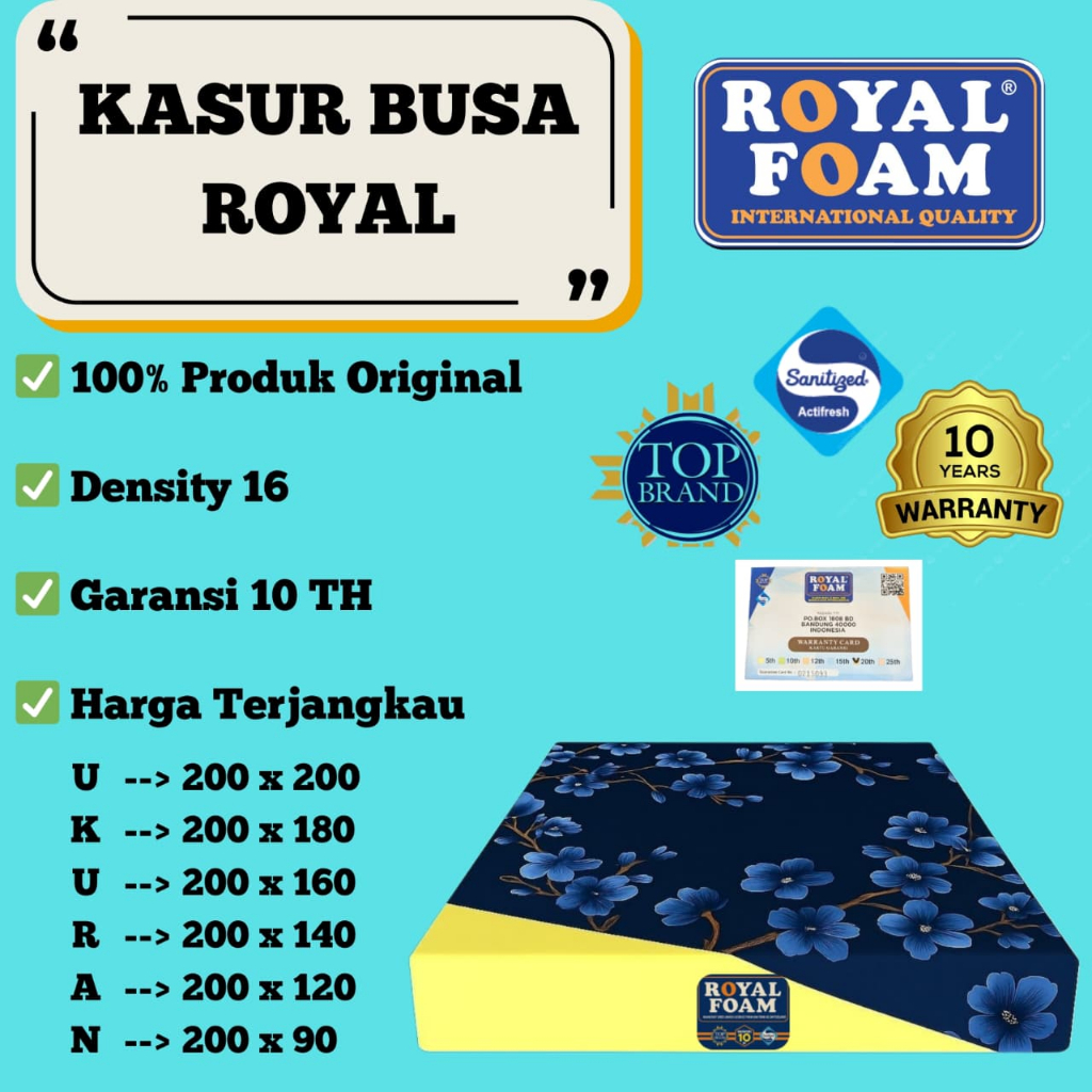 KASUR BUSA ROYAL FOAM D16 TEBAL 30 CM