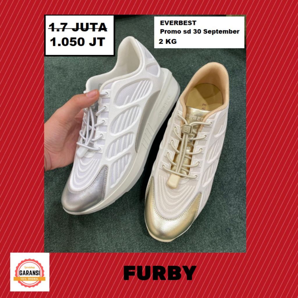 Sepatu sneakers wanita EVERBEST seri FURBY 100% original sale