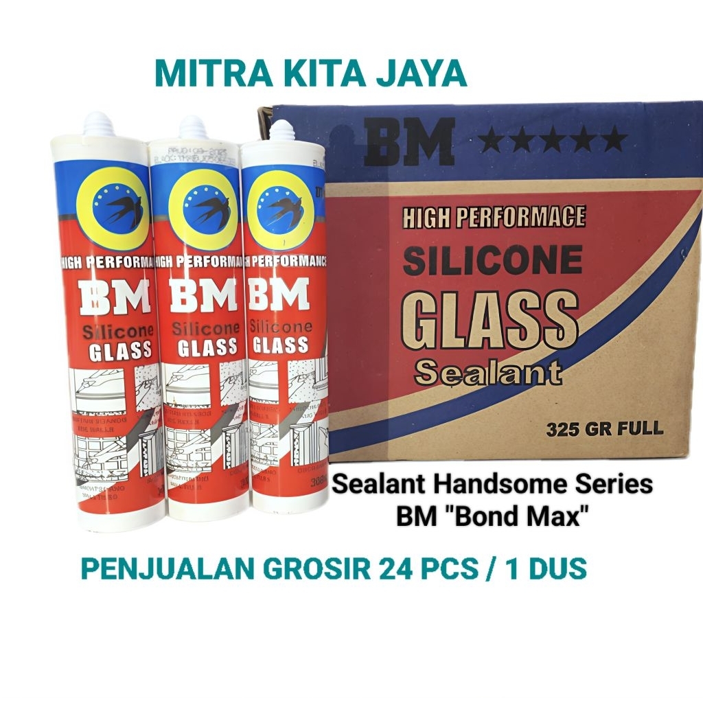 LEM KACA BOTOL HANDSOME BM / SILICONE SEALANT ASAM HANDSOME BOND MAX / LEM SEALANT BOTOL HANDSOME / 