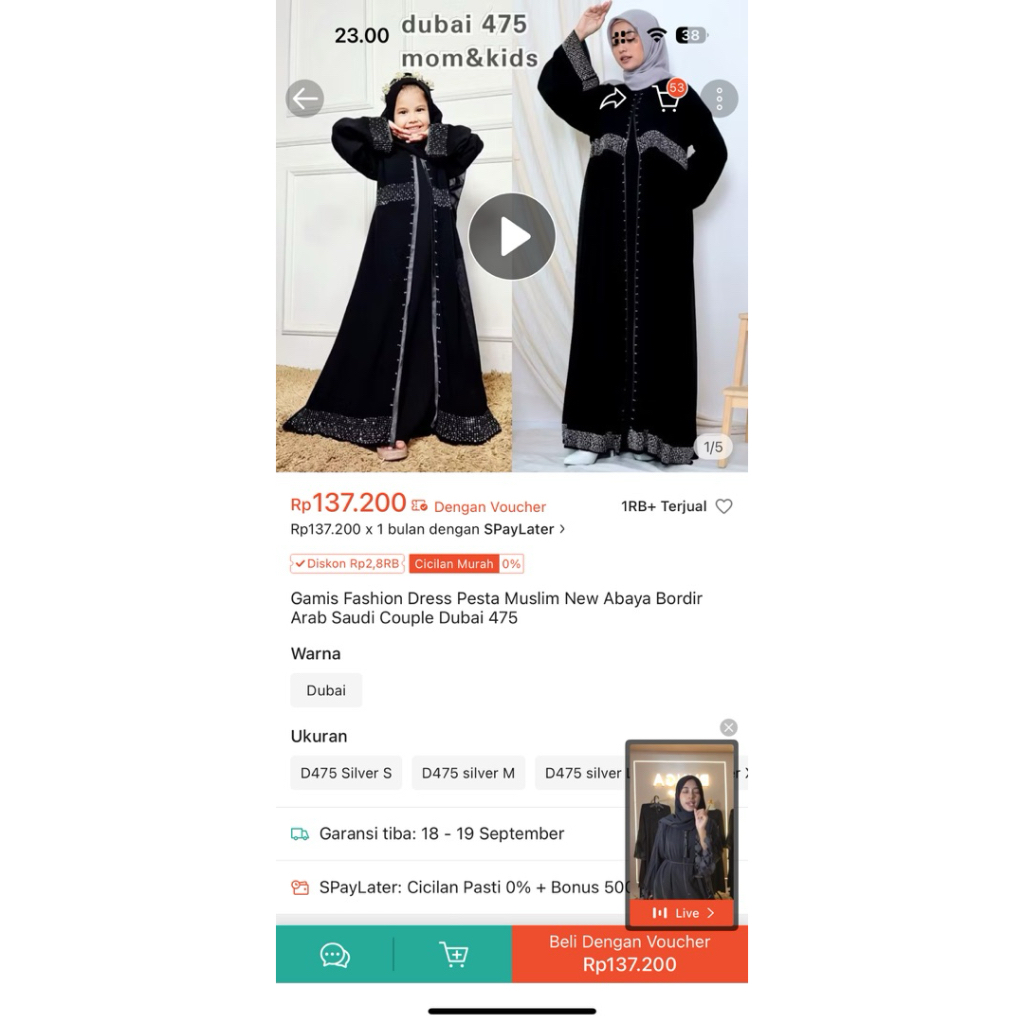 PRELOVED ABAYA HITAM