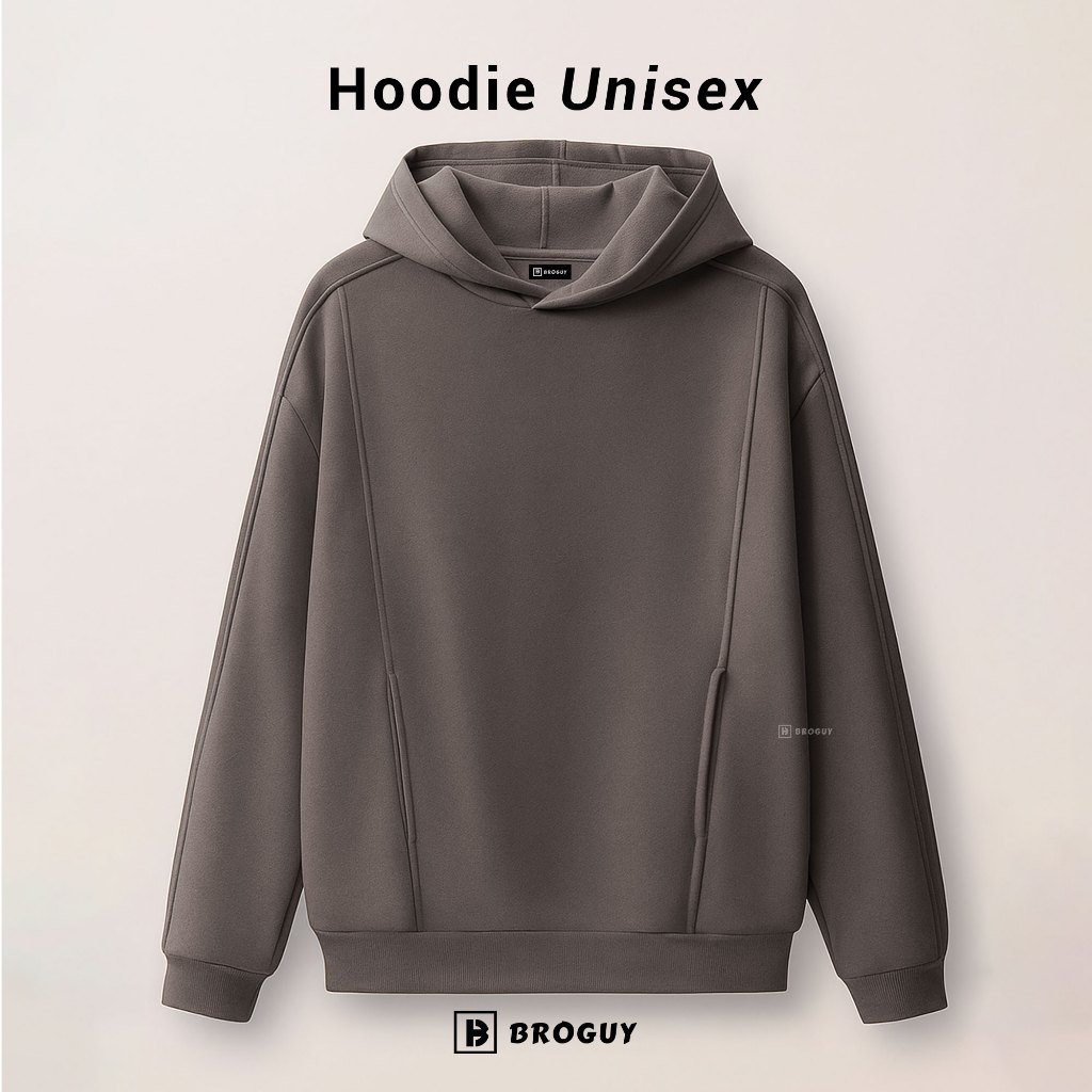BROGUY Hoodie Pria Wanita Unisex Fleece - Khaki