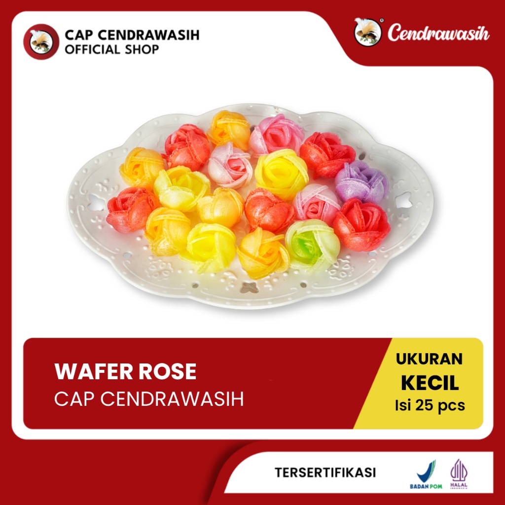 Wafer Rose Cap Cendrawasih - Dekorasi Kue / Hiasan Kue