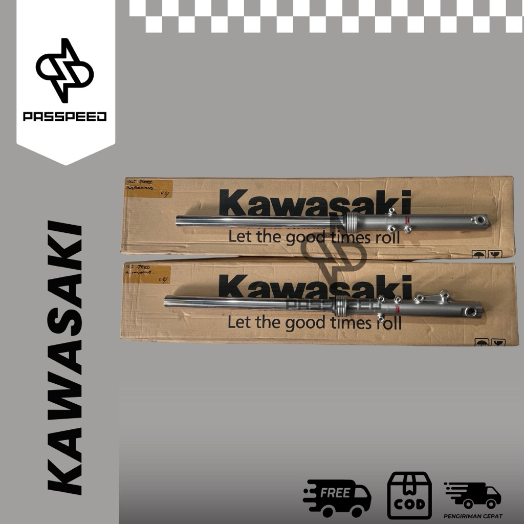 AS SHOCK DEPAN KANAN KIRI ASSY SET BOTTOM SHOCK NINJA RR SS ORIGINAL KAWASAKI