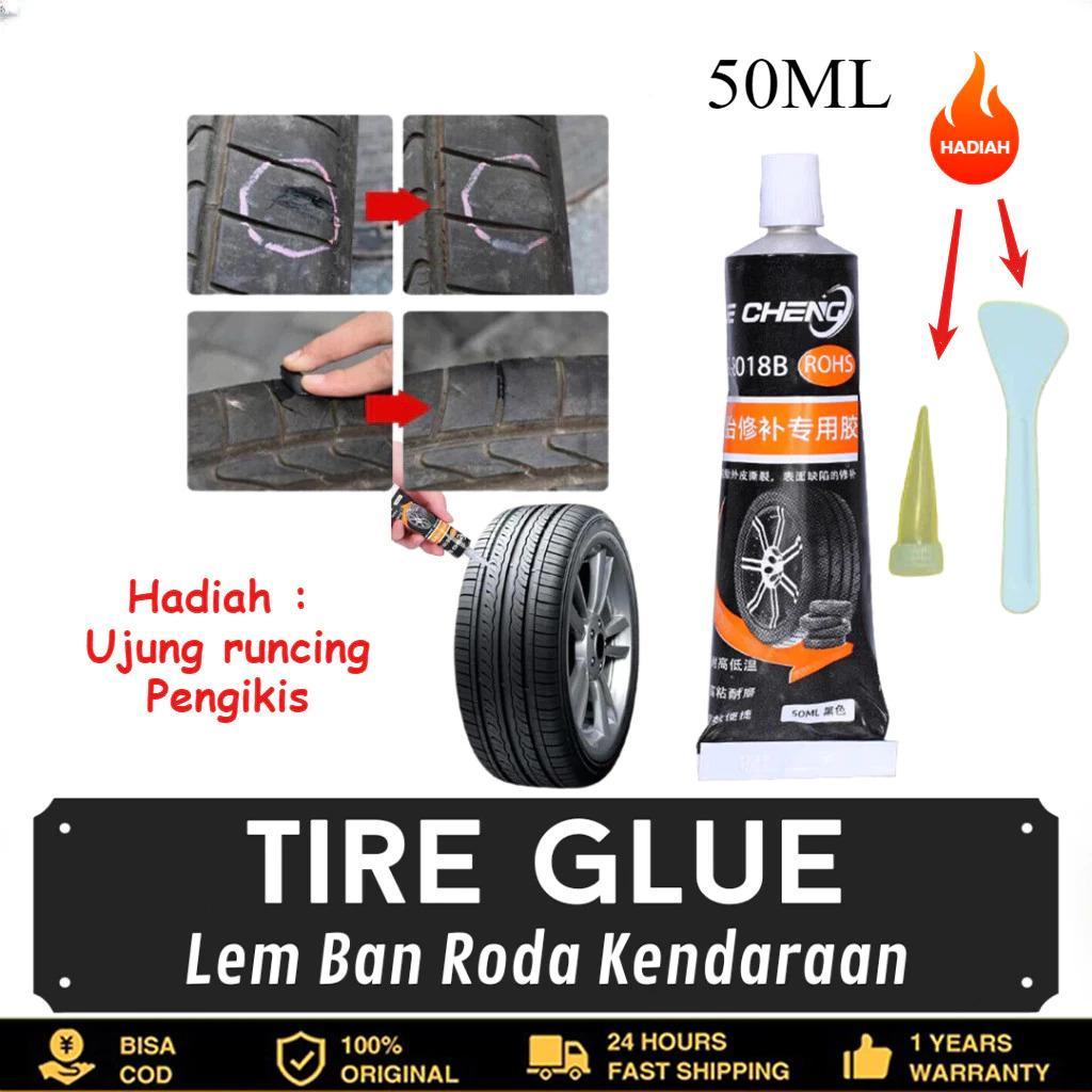 50 ML Lem Ban Super Hitam Karet Super Kuat Perbaikan Ban Retak Mobil Lem Gel Tubeles
