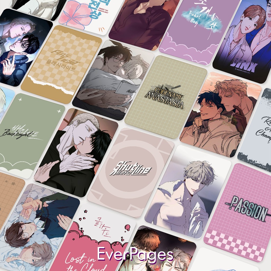 (25 PCS) Hologram Photocard Pack BL Manhwa YAOI (Passion, Codename Anastasia, Shutline, Jinx, Pearl 