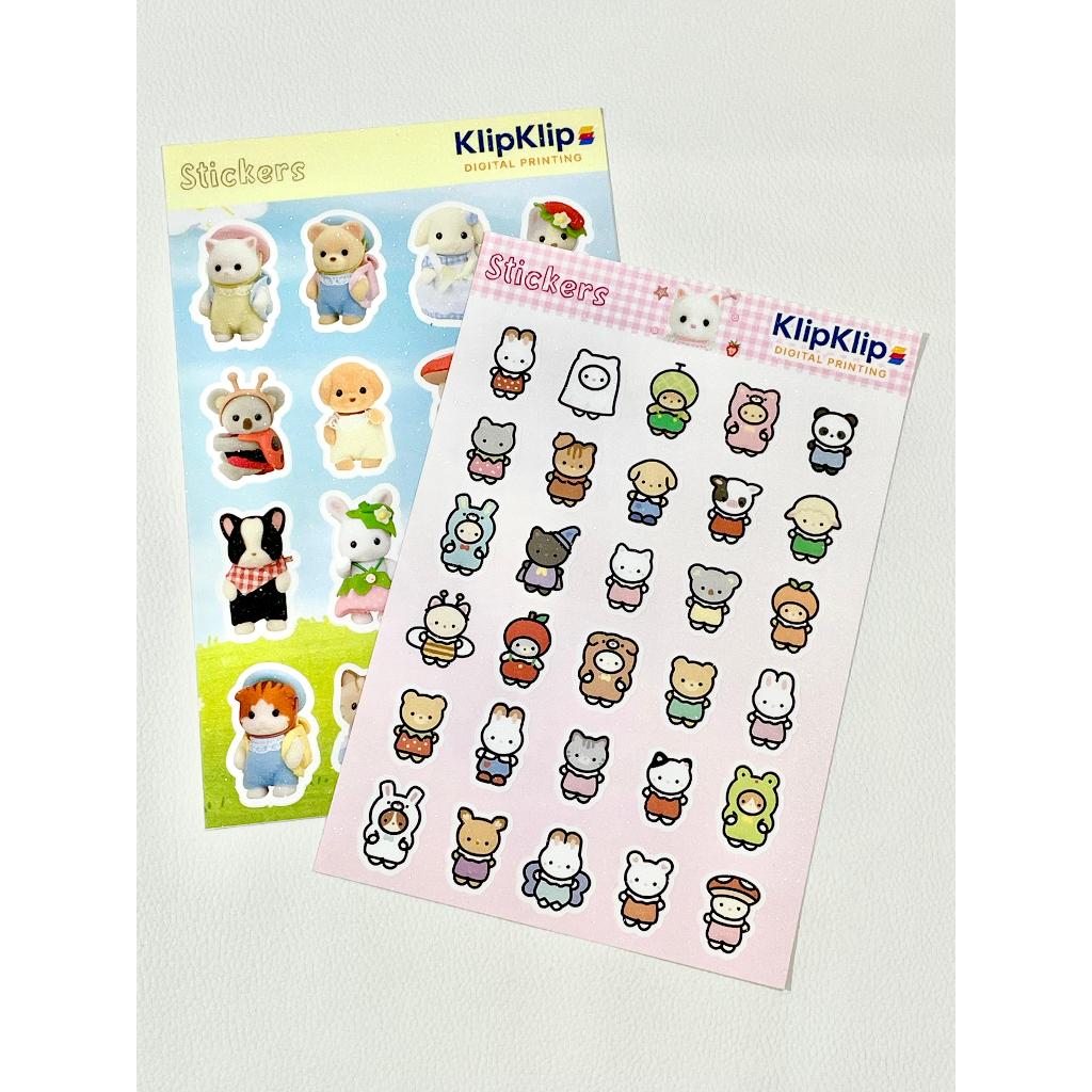 

Stiker Sylvanian Families Sticker Pack Karakter Hewan Lucu Cute Laminasi Glitter - KK