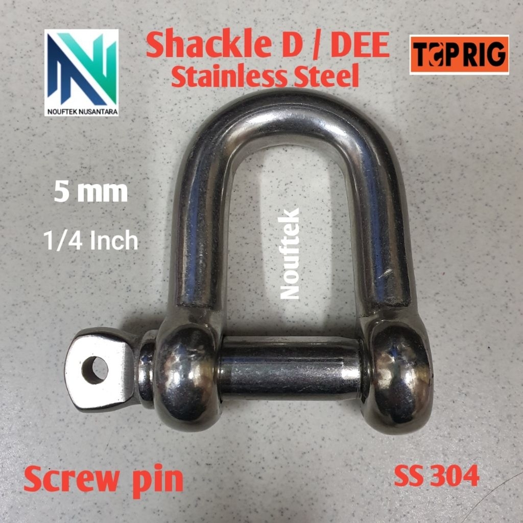 Toprig Shackle D / Shackle Dee stainless steel SS304 1/4"(5mm)