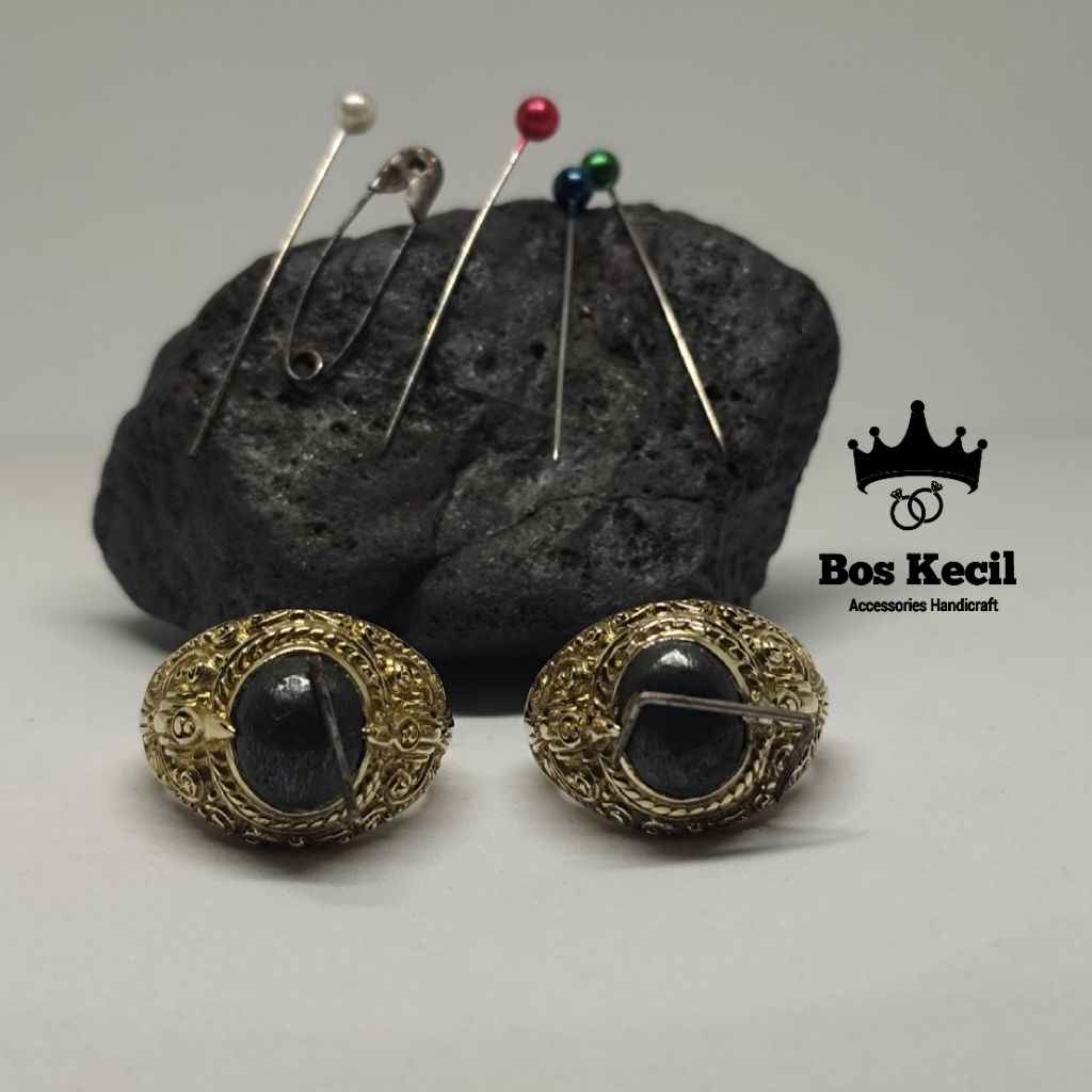 cincin akik batu badar besi kursani asli alam cakra bali  nempel jarum peniti / cincin akik batu bad