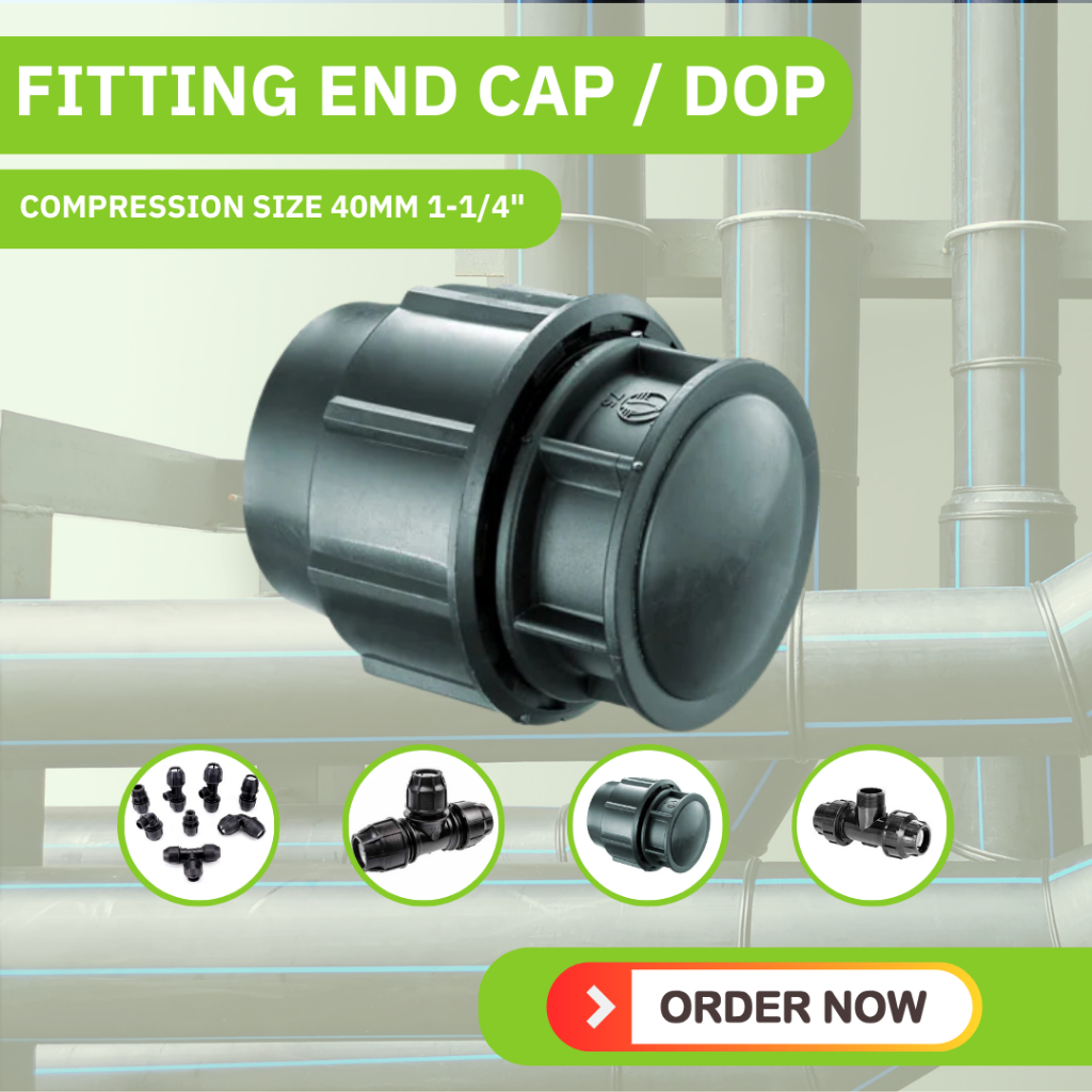 End Cap HDPE 40mm 1 1/4" Long-Lasting Pipe | Fitting PE100
