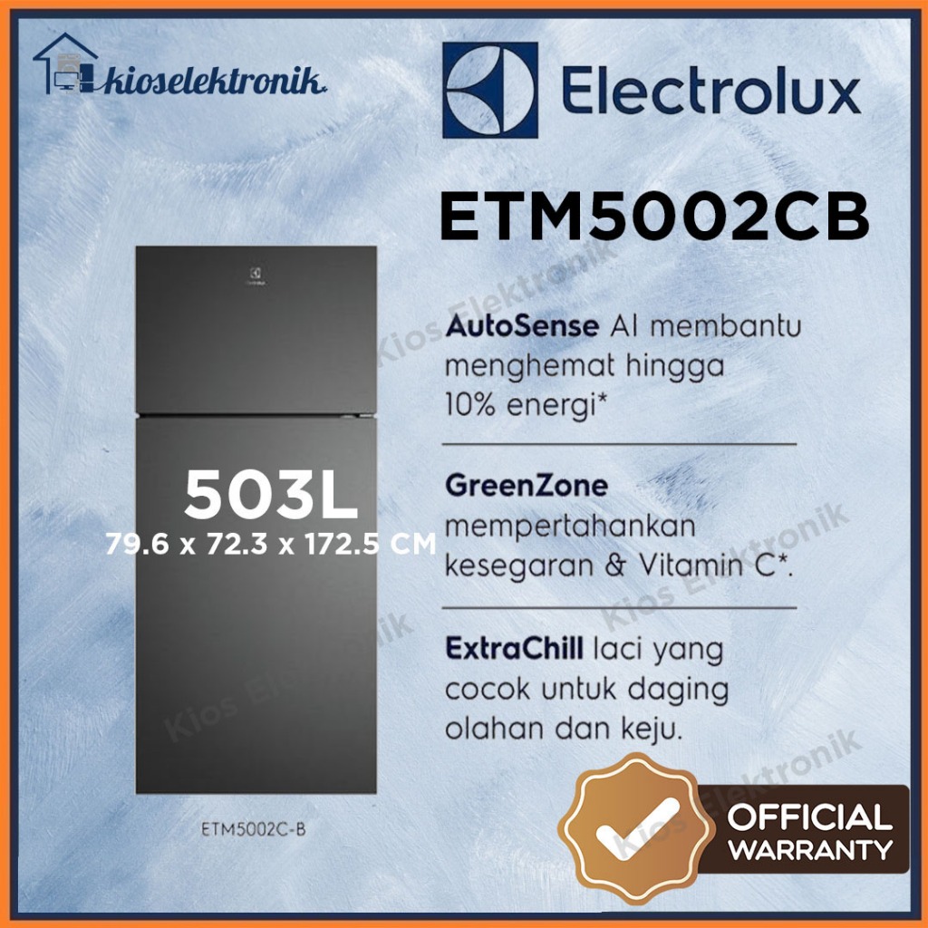 Electrolux ETM5002C-B Kulkas 2 Pintu Inverter 503L