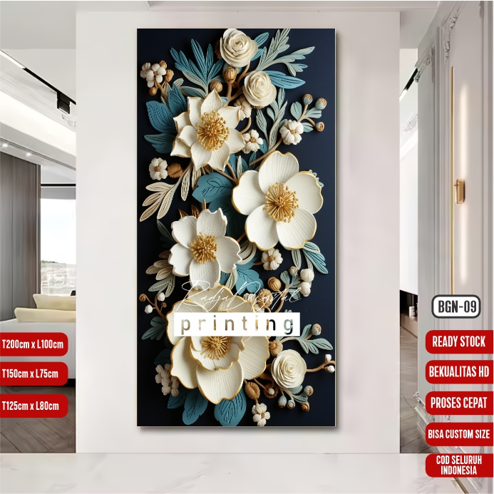 TERLARIS wallpaper dinding bunga stiker dinding bunga timbul 3D stiker dinding bunga 3D Tinggal temp