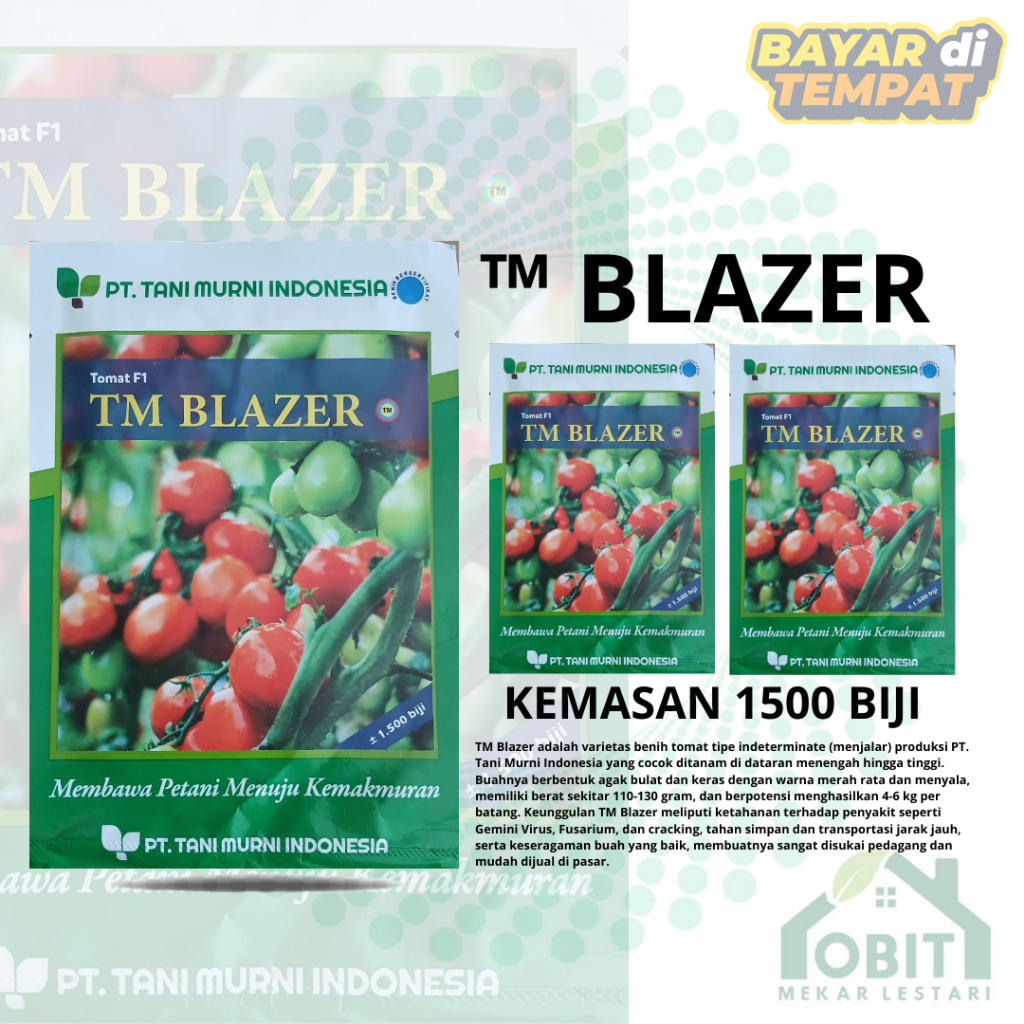 BENIH TOMAT TM BLAZER 1500 SEED | Benih | Tani Murni ORIGINAL KEMASAN PABRIK