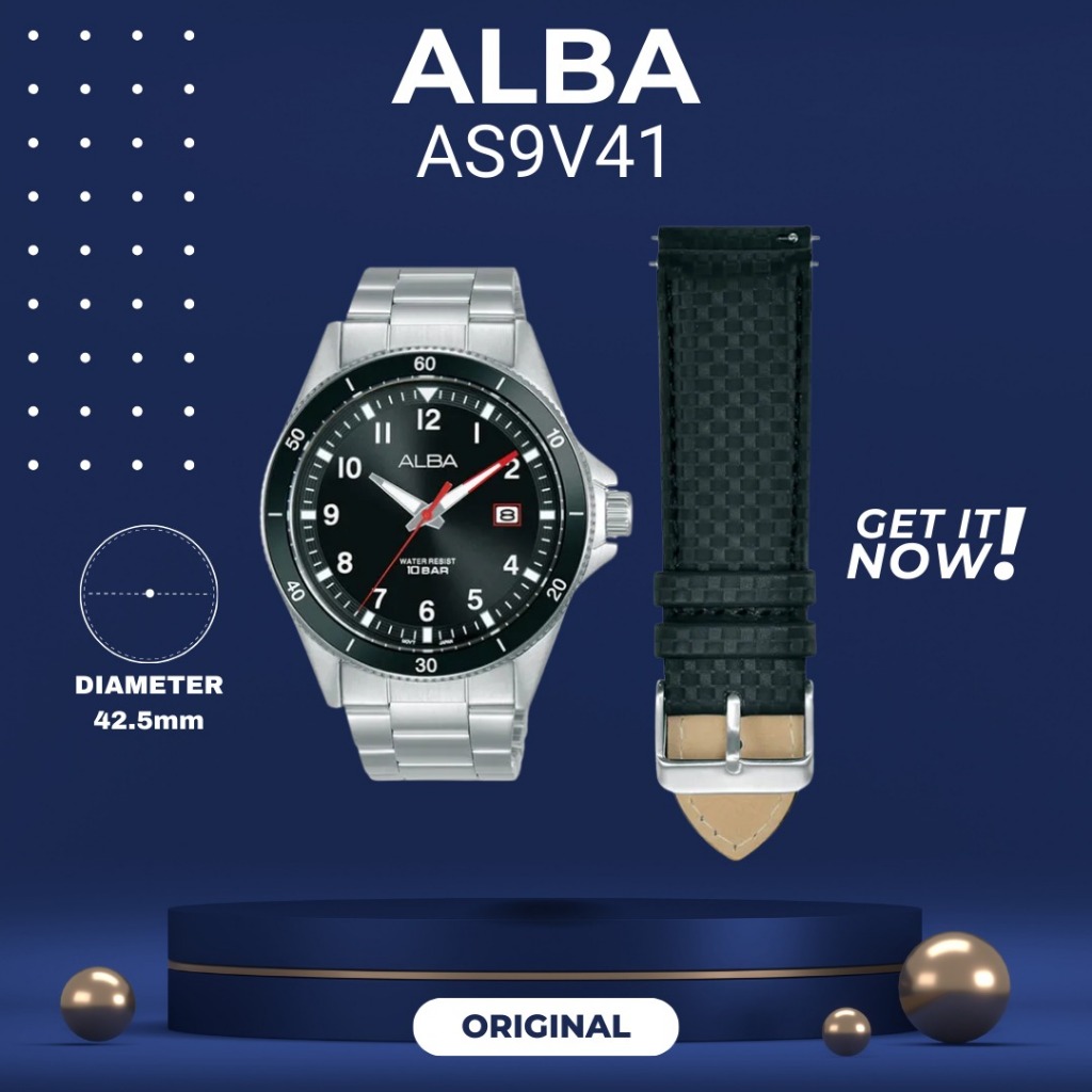 ALBA AS9V41 PRIA ORIGINAL JAM TANGAN COWOK ARLOJI COWOK FASHION