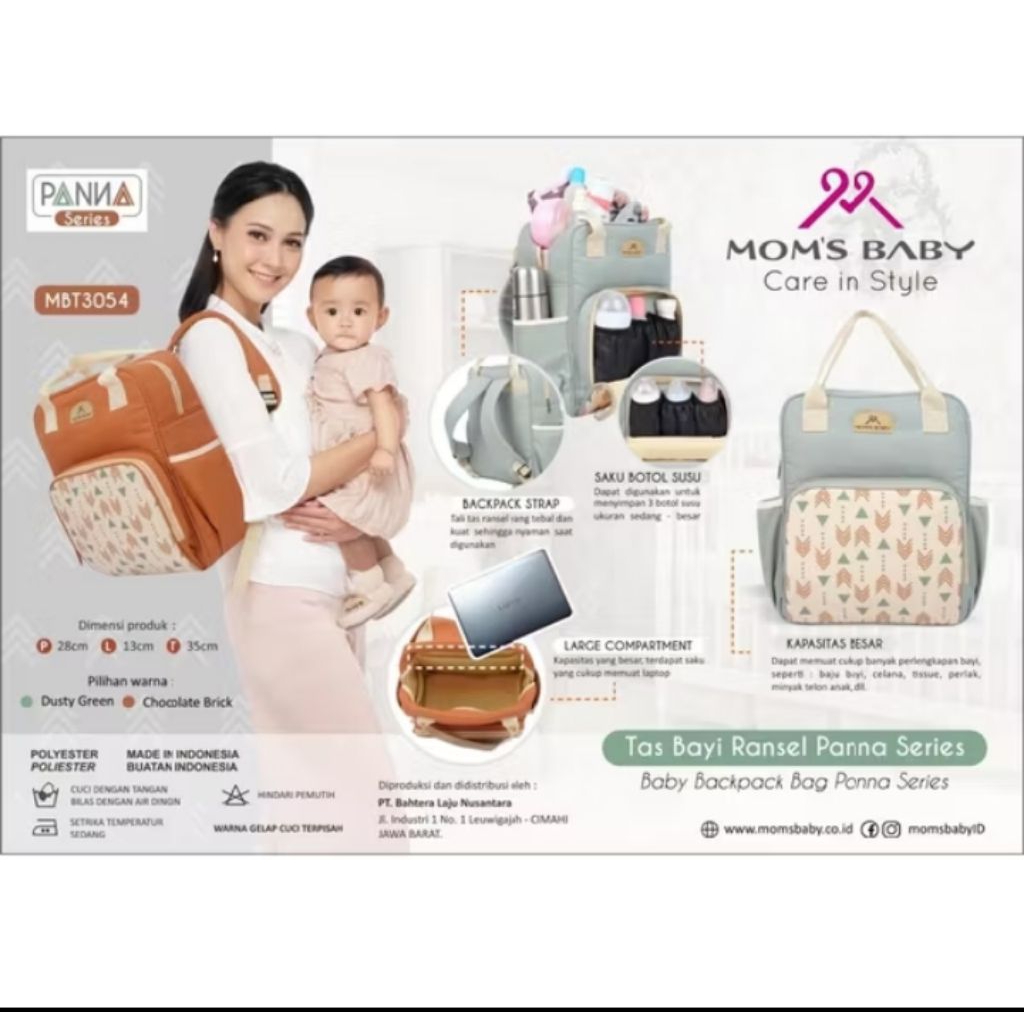 Mom's Baby Tas Bayi Ransel Panna Series