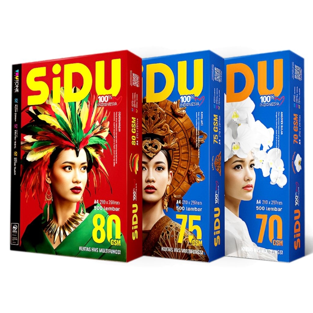 

Kertas HVS A4 Sidu 75 GSM TRUTONE 1 Dus (5 Rim/2500 Lembar).