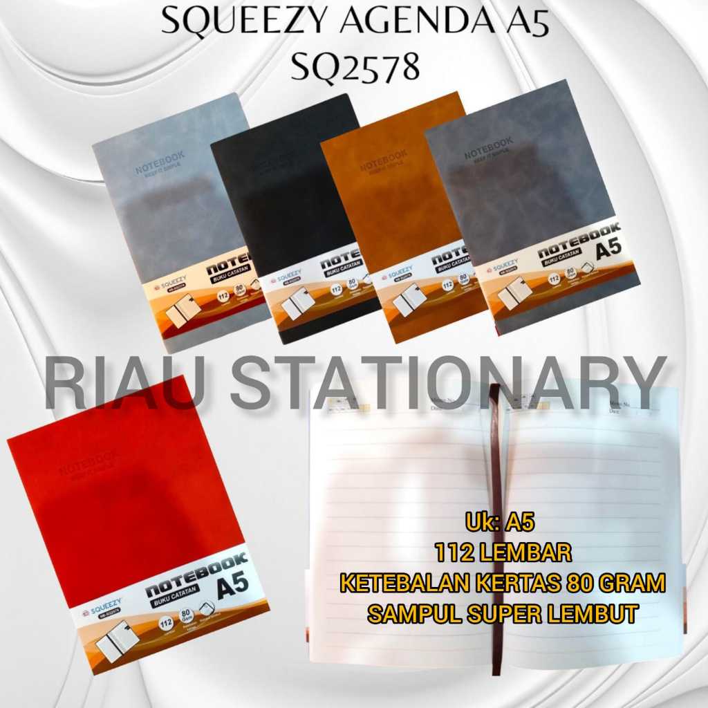 

Note book/Agenda squeezy A5 NB-2578/CATATAN BERGARIS COVER KULIT LEMBUT
