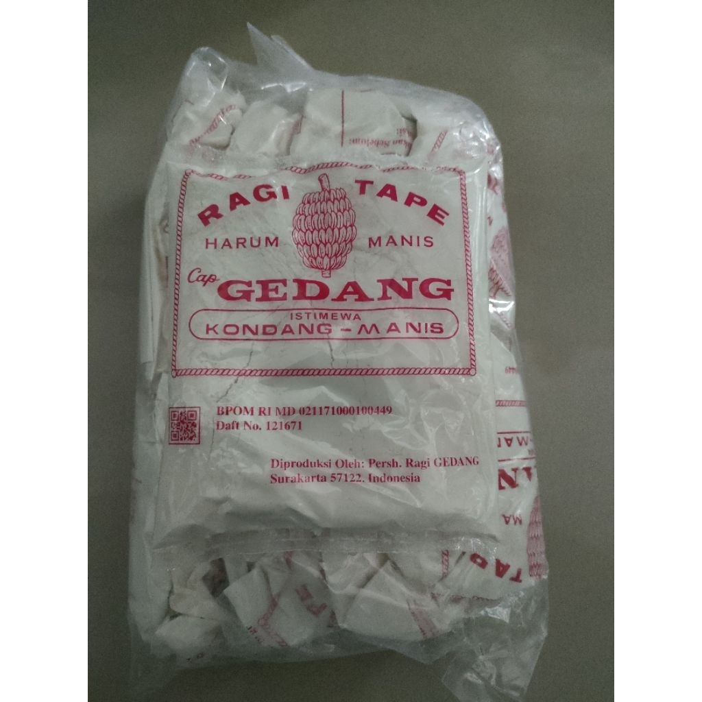 Ragi tape singkong CAP GEDANG 1 pack isi 10 sachet