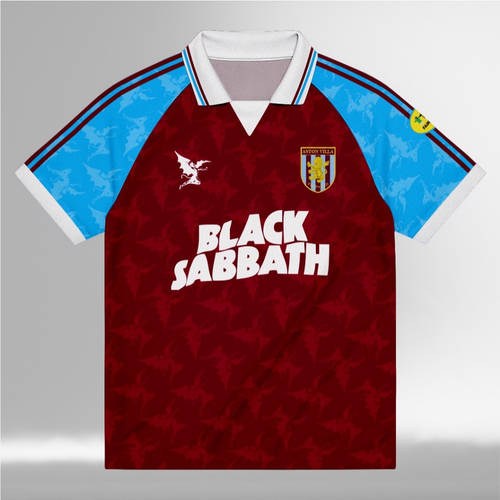 Jersey Aston Villa x Black Sabbath unofficial Fan made//Jersey Full Printing Bahan DRYFIT PREMIUM//F
