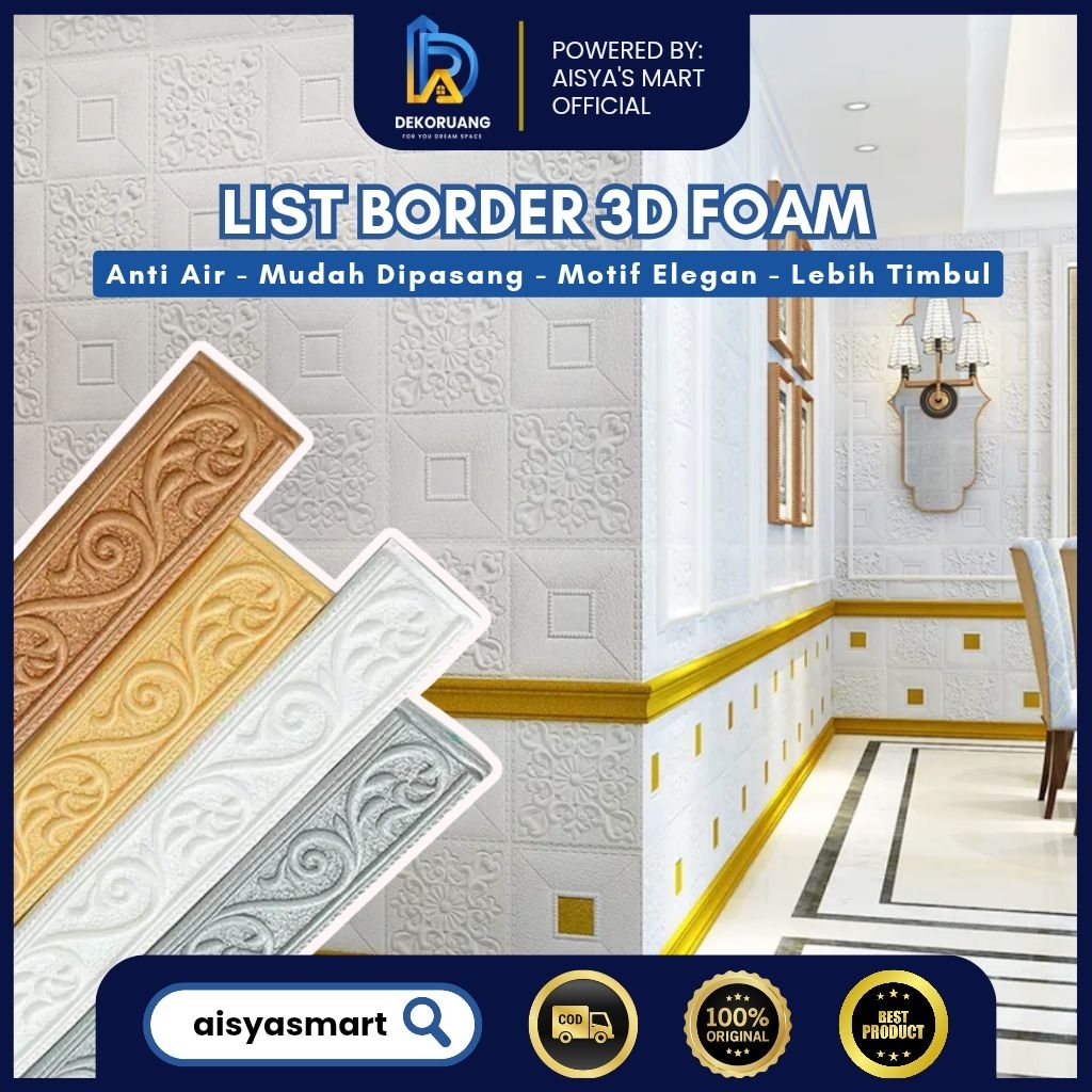 List Foam Wallpaper Foam 3D List Wall Border List 2.3 Meter Wallborder Foam 3D Wallpaper List Foam S