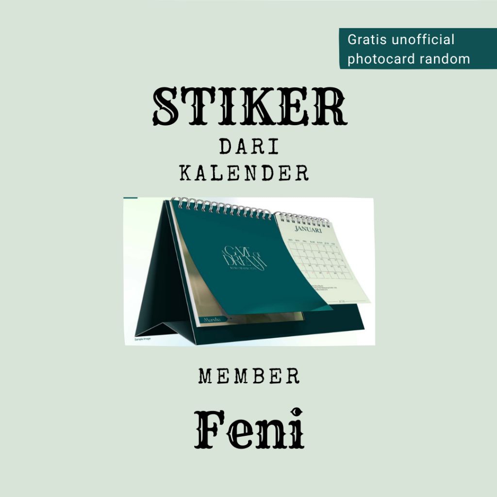 OFFICIAL STIKER JKT48 DARI KALENDER GAZE OF DREAM 2025/MEMBER FENI