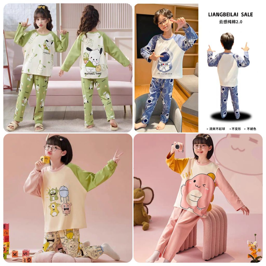 STELAN BAJU TIDUR PIYAMA ANAK  KAOS IMPORT KARAKTER / BAJU TIDUR ANAK IMPORT