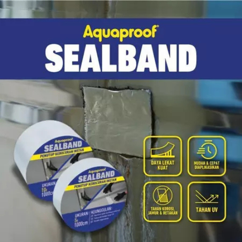 Sealband 5 cm Lakban Aspal by Aquaproof utk antibocor seng talang atap plastik semen beton / Flashba