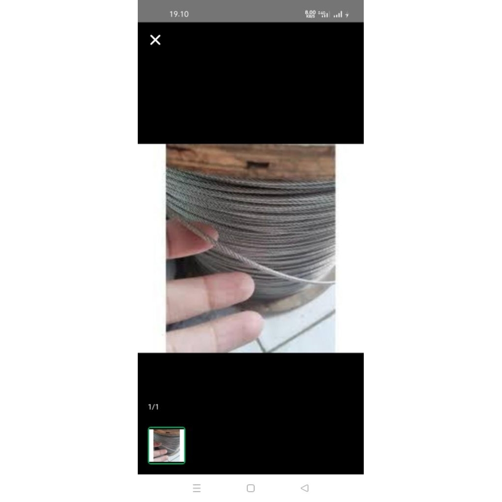 kawat seling galvanis full baja uk 3 mm x 1 x 7 @ 1000 meter.