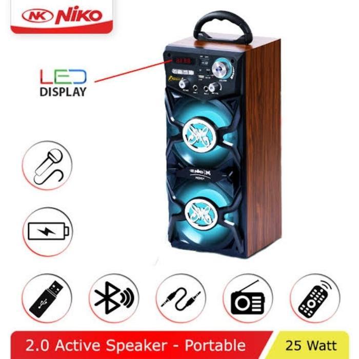Speaker Portable Niko Slank MOVI 4 l GARANSI RESMI Bluetooth 25watt ada remote NEW Bass Led