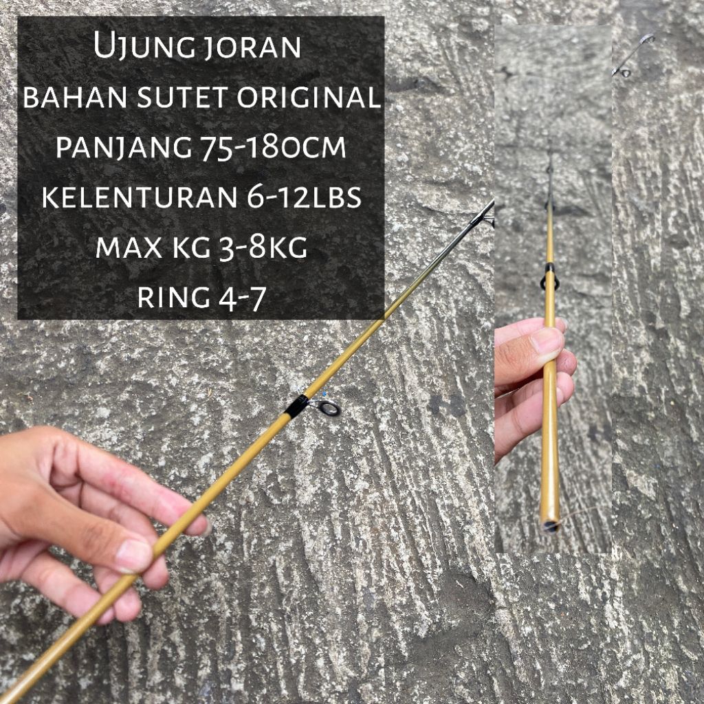 Ujung joran carbon sutet solid original 75-180cm